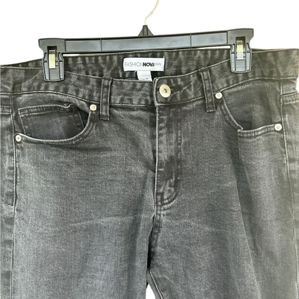 Fashion Nova Men Slim Fit Black Stretch Denim Jeans Size‎ 36 MPDS1